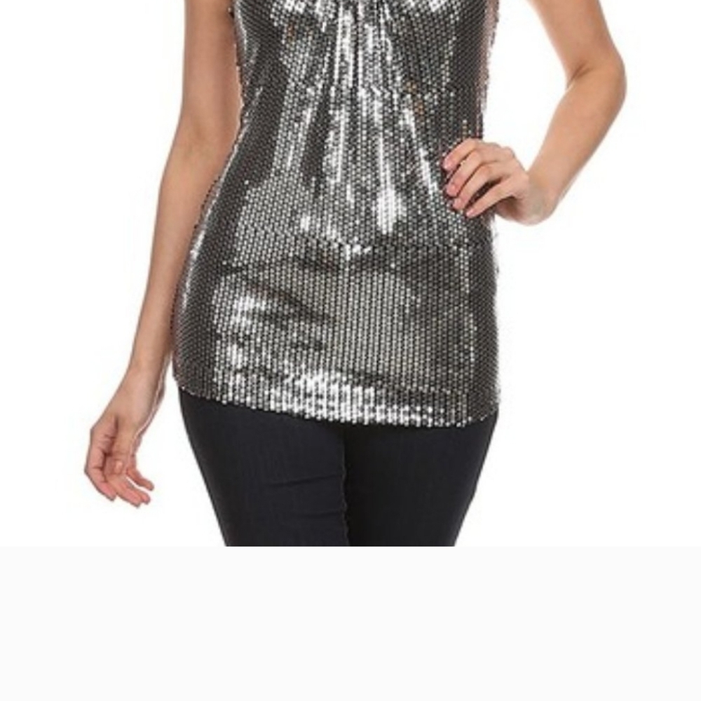 Silver Sequin Women's Top - image 3